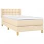 Preview: Boxspringbett mit Matratze Creme 90x190 cm Stoff