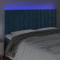 Preview: LED Kopfteil Dunkelblau 160x5x118/128 cm Samt