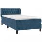 Preview: Boxspringbett mit Matratze Dunkelblau 90x200 cm Samt