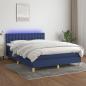 Preview: ARDEBO.de - Boxspringbett mit Matratze & LED Blau 140x190 cm Stoff 