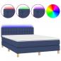 Preview: Boxspringbett mit Matratze & LED Blau 140x190 cm Stoff 