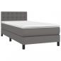 Preview: Boxspringbett mit Matratze & LED Grau 90x200 cm Kunstleder