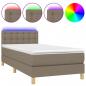 Preview: Boxspringbett mit Matratze & LED Taupe 90x200 cm Stoff