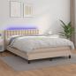 Preview: ARDEBO.de - Boxspringbett mit Matratze & LED Cappuccino-Braun 140x200cm