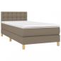 Preview: Boxspringbett mit Matratze & LED Taupe 90x190 cm Stoff