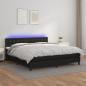 Preview: ARDEBO.de - Boxspringbett mit Matratze & LED Schwarz 160x200 cm Kunstleder