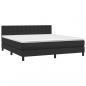 Preview: Boxspringbett mit Matratze & LED Schwarz 160x200 cm Kunstleder