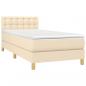 Preview: Boxspringbett mit Matratze & LED Creme 90x200 cm Stoff