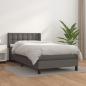 Preview: ARDEBO.de - Boxspringbett mit Matratze Grau 90x190 cm Kunstleder