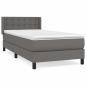 Preview: Boxspringbett mit Matratze Grau 90x190 cm Kunstleder