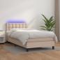 Preview: ARDEBO.de - Boxspringbett mit Matratze & LED Cappuccino-Braun 90x200cm