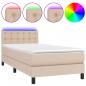 Preview: Boxspringbett mit Matratze & LED Cappuccino-Braun 90x200cm