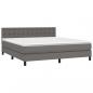 Preview: Boxspringbett mit Matratze & LED Grau 160x200 cm Kunstleder