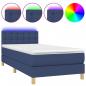 Preview: Boxspringbett mit Matratze & LED Blau 90x190 cm Stoff