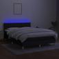 Preview: Boxspringbett mit Matratze & LED Schwarz 140x190 cm Stoff