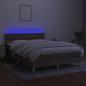 Preview: Boxspringbett mit Matratze & LED Taupe 140x200 cm Stoff