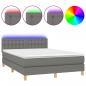 Preview: Boxspringbett mit Matratze & LED Dunkelgrau 140x190 cm Stoff