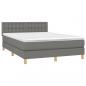 Preview: Boxspringbett mit Matratze & LED Dunkelgrau 140x190 cm Stoff