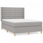 Preview: Boxspringbett mit Matratze Hellgrau 140x190 cm Stoff