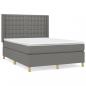 Preview: Boxspringbett mit Matratze Dunkelgrau 140x190 cm Stoff