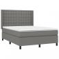 Preview: Boxspringbett mit Matratze Dunkelgrau 140x200 cm Stoff