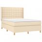 Preview: Boxspringbett mit Matratze Creme 140x200 cm Stoff