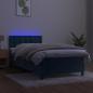 Preview: Boxspringbett mit Matratze & LED Dunkelblau 90x190 cm Samt