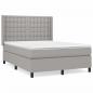 Preview: Boxspringbett mit Matratze Hellgrau 140x190 cm Stoff