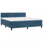 Preview: Boxspringbett mit Matratze & LED Dunkelblau 160x200 cm Samt