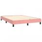 Preview: Boxspringbett mit Matratze & LED Rosa 140x190 cm Samt