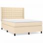 Preview: Boxspringbett mit Matratze Creme 140x200 cm Stoff