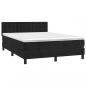 Preview: Boxspringbett mit Matratze & LED Schwarz 140x190 cm Samt