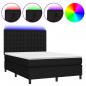 Preview: Boxspringbett mit Matratze & LED Schwarz 140x190 cm Stoff