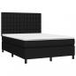 Preview: Boxspringbett mit Matratze & LED Schwarz 140x190 cm Stoff