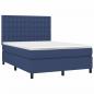 Preview: Boxspringbett mit Matratze & LED Blau 140x200 cm Stoff