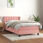 Preview: ARDEBO.de - Boxspringbett mit Matratze Rosa 90x190 cm Samt