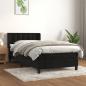 Preview: ARDEBO.de - Boxspringbett mit Matratze Schwarz 80x200 cm Samt