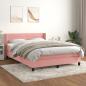 Preview: ARDEBO.de - Boxspringbett mit Matratze Rosa 140x200 cm Samt