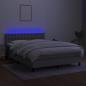 Preview: Boxspringbett mit Matratze & LED Hellgrau 140x200 cm Stoff