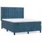 Preview: Boxspringbett mit Matratze Dunkelblau 140x200 cm Samt