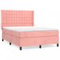 Preview: Boxspringbett mit Matratze Rosa 140x190 cm Samt