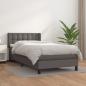 Preview: ARDEBO.de - Boxspringbett mit Matratze Grau 90x200 cm Kunstleder