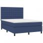 Preview: Boxspringbett mit Matratze & LED Blau 140x190 cm Stoff