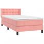 Preview: Boxspringbett mit Matratze Rosa 100x200 cm Samt