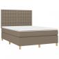 Preview: Boxspringbett mit Matratze & LED Taupe 140x190 cm Stoff