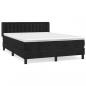 Preview: Boxspringbett mit Matratze Schwarz 140x200 cm Samt