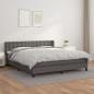 Preview: ARDEBO.de - Boxspringbett mit Matratze Grau 160x200 cm Kunstleder