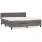 Preview: Boxspringbett mit Matratze Grau 160x200 cm Kunstleder