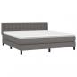 Preview: Boxspringbett mit Matratze Grau 160x200 cm Kunstleder