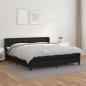 Preview: ARDEBO.de - Boxspringbett mit Matratze Schwarz 160x200 cm Kunstleder